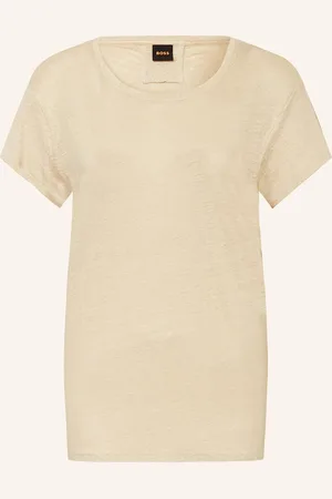 HUGO BOSS T-Shirt Evelina Aus Leinen beige
