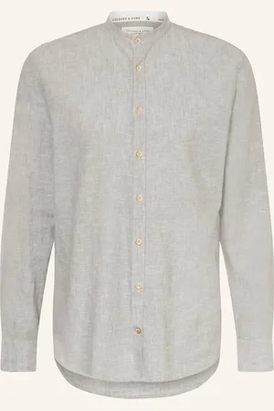 Colours & Sons Hemd Regular Fit Mit Leinen gruen