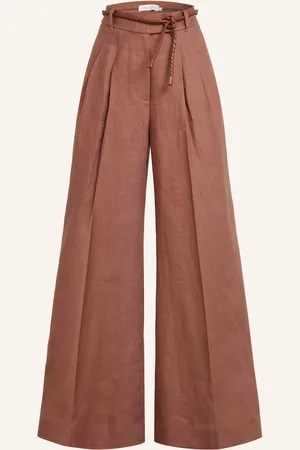 ZIMMERMANN Marlenehose Illuminate Aus Leinen braun
