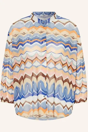 Cinque Mesh-Bluse Cipaolo blau