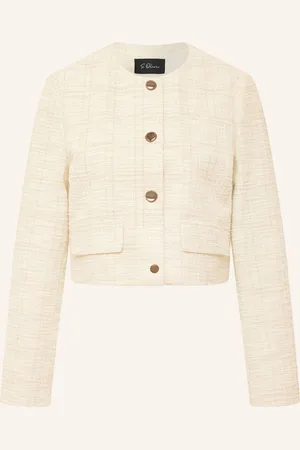 QS by s.Oliver Bouclé-Jacke Mit Glitzergarn beige