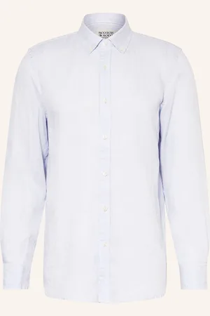 Scotch&Soda Leinenhemd Core Regular Fit blau