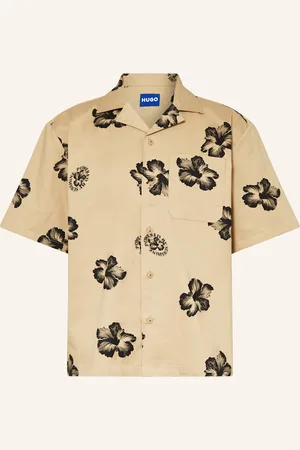 Hugo Blue Resorthemd Eligino Comfort Fit beige