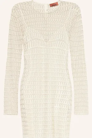 Missoni Häkelkleid Mit Glitzergarn beige