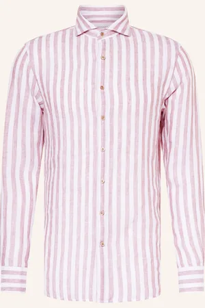 Profuomo Hemd Regular Fit Aus Leinen rosa