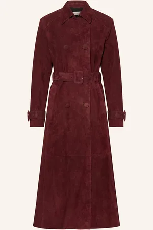 Nour Hammour Ledermantel Tate rot