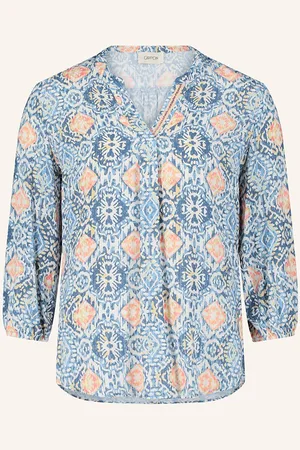 Cartoon Blusenshirt Mit Pailletten Und 3/4-Arm blau