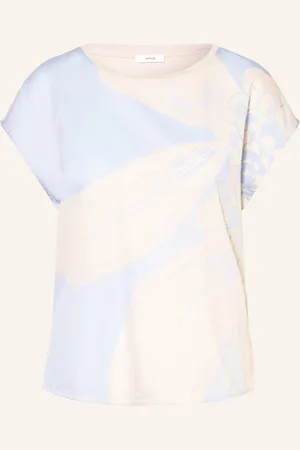 Opus T-Shirt Samelie Im Materialmix blau