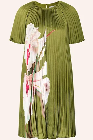 Ted Baker Plisseekleid Vinlaa Aus Satin gruen