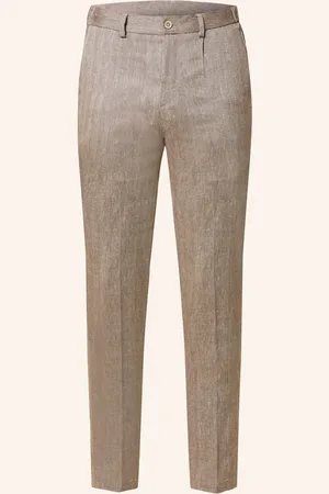 PAUL Anzughose Slim Fit Mit Leinen braun