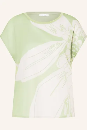 Opus T-Shirt Samelie Im Materialmix gruen