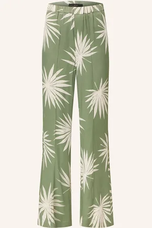 Oui Marlenehose Aus Satin gruen