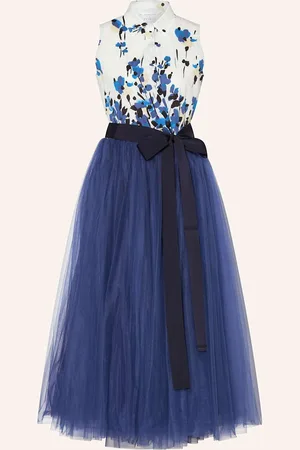 SARA ROKA Kleid Im Materialmix blau
