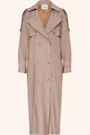 Anfiny Trenchcoat Evita Mit Leinen braun