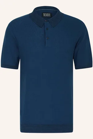 Scotch&Soda Strick-Poloshirt Slim Fit blau