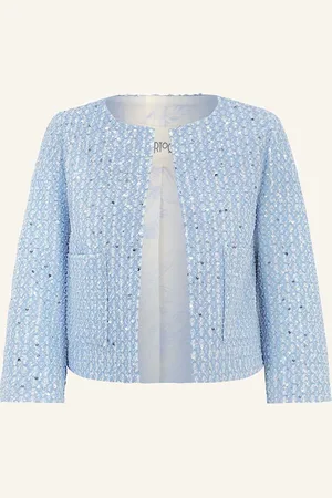 Cartoon Jacke Mit Glitzergarn Und Pailletten blau
