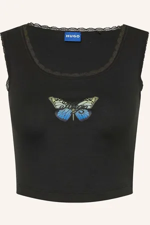 Hugo Blue Cropped-Top Delarina