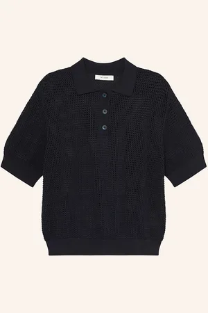 Ivy & Oak Strick-Poloshirt Flo blau