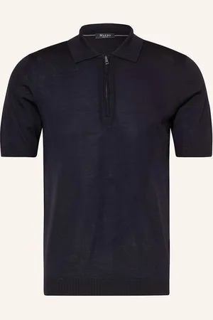 Maerz Strick-Poloshirt Aus Merinowolle blau