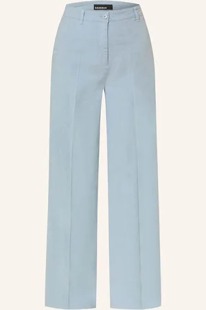 Cambio Marlenehose Adrienne Mit Leinen blau