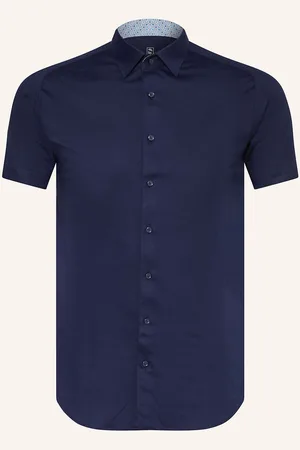DESOTO Kurzarm-Hemd Extra Slim Fit blau