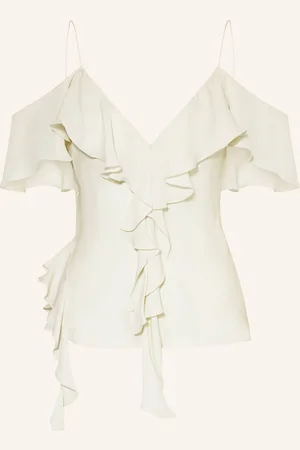 Dorothee Schumacher Seidentop Sheer Twist I Mit Volants weiss