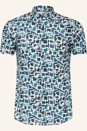 DESOTO Kurzarm-Hemd Extra Slim Fit blau
