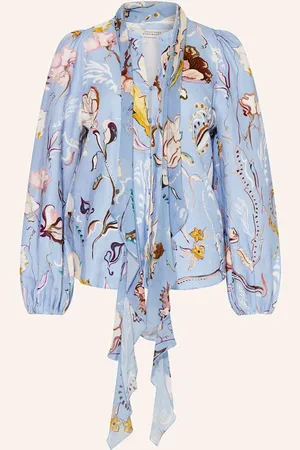 Dorothee Schumacher Schluppenbluse Floral Power blau