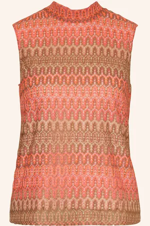 Cartoon Blusentop Mit Lochspitze Und Glitzergarn rosa