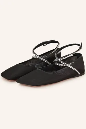 Amina Muaddi Ballerinas Ane Mit Schmucksteinen
