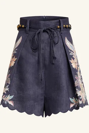 ZIMMERMANN Leinenshorts Rhiannon blau