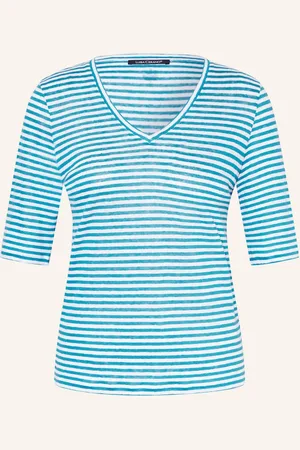 Luisa Cerano T-Shirt Aus Leinen blau