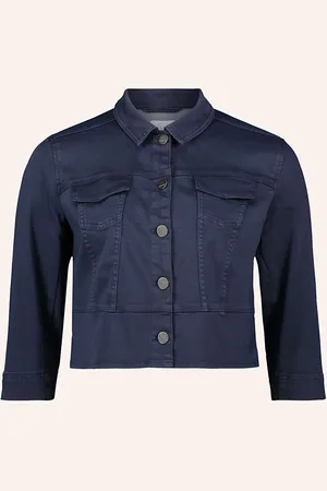 Betty & Co Cropped-Jacke Mit 3/4-Arm blau