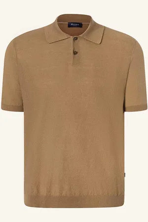 Maerz Piqué-Poloshirt Mit Leinen braun