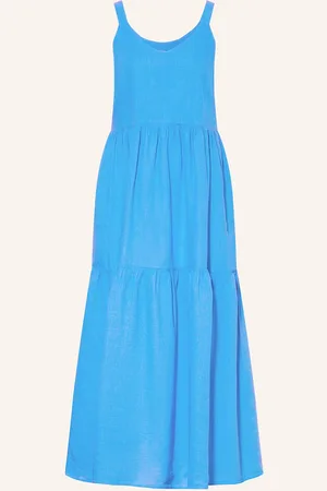 Robert Friedman Kleid Aus Leinen blau