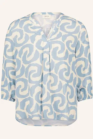 Cartoon Blusenshirt Mit 3/4-Arm Und Pailletten blau
