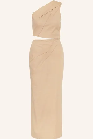 Max Mara One-Shoulder-Kleid Nievo braun