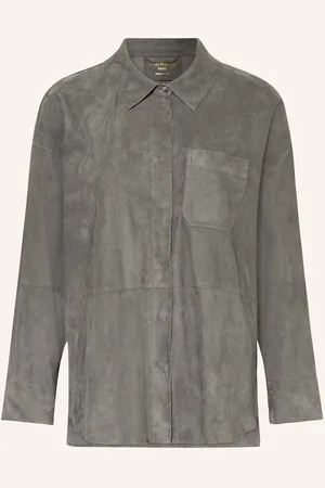 Oakwood Leder-Overjacket grau
