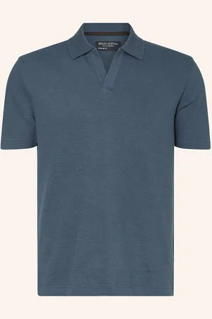 Marc O’ Polo Strick-Poloshirt Regular Fit blau