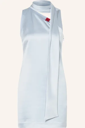 HUGO BOSS One-Shoulder-Kleid Kaliya Aus Satin blau