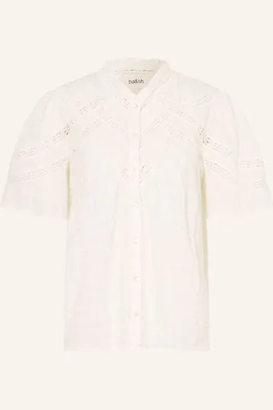 Bash Bluse Baria Mit Lochspitze Und Rüschen weiss