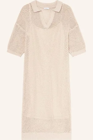 PESERICO SIGN Strickkleid Mit Pailletten beige