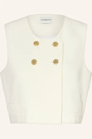 Claudie Pierlot Cropped-Blazerweste weiss