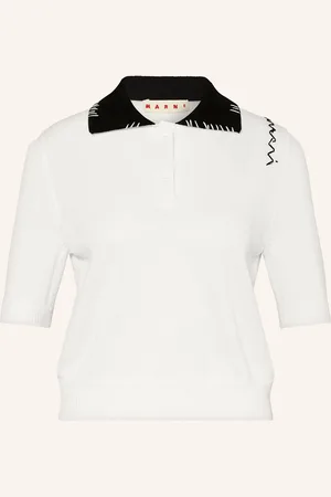 Marni Strick-Poloshirt weiss