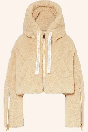 Khrisjoy Cropped-Daunenjacke Khris Aus Teddyfell weiss