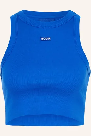 Hugo Blue Cropped-Top Baby Tank