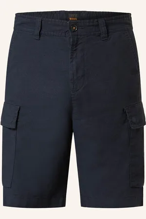 HUGO BOSS Cargoshorts Sisla Relaxed Fit Mit Leinen blau
