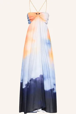 Maje Kleid Mit Leinen Und Rüschen orange