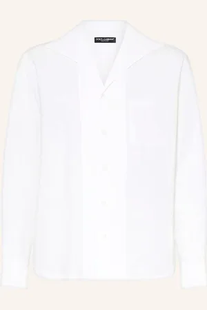 Dolce & Gabbana Leinenhemd Comfort Fit weiss