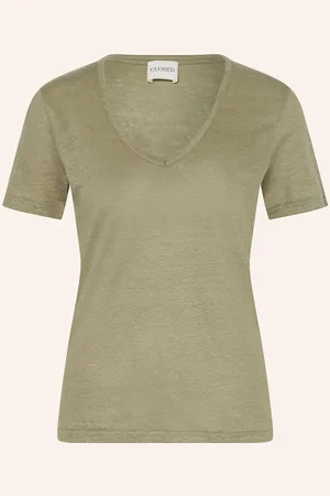 Closed T-Shirt Aus Leinen gruen